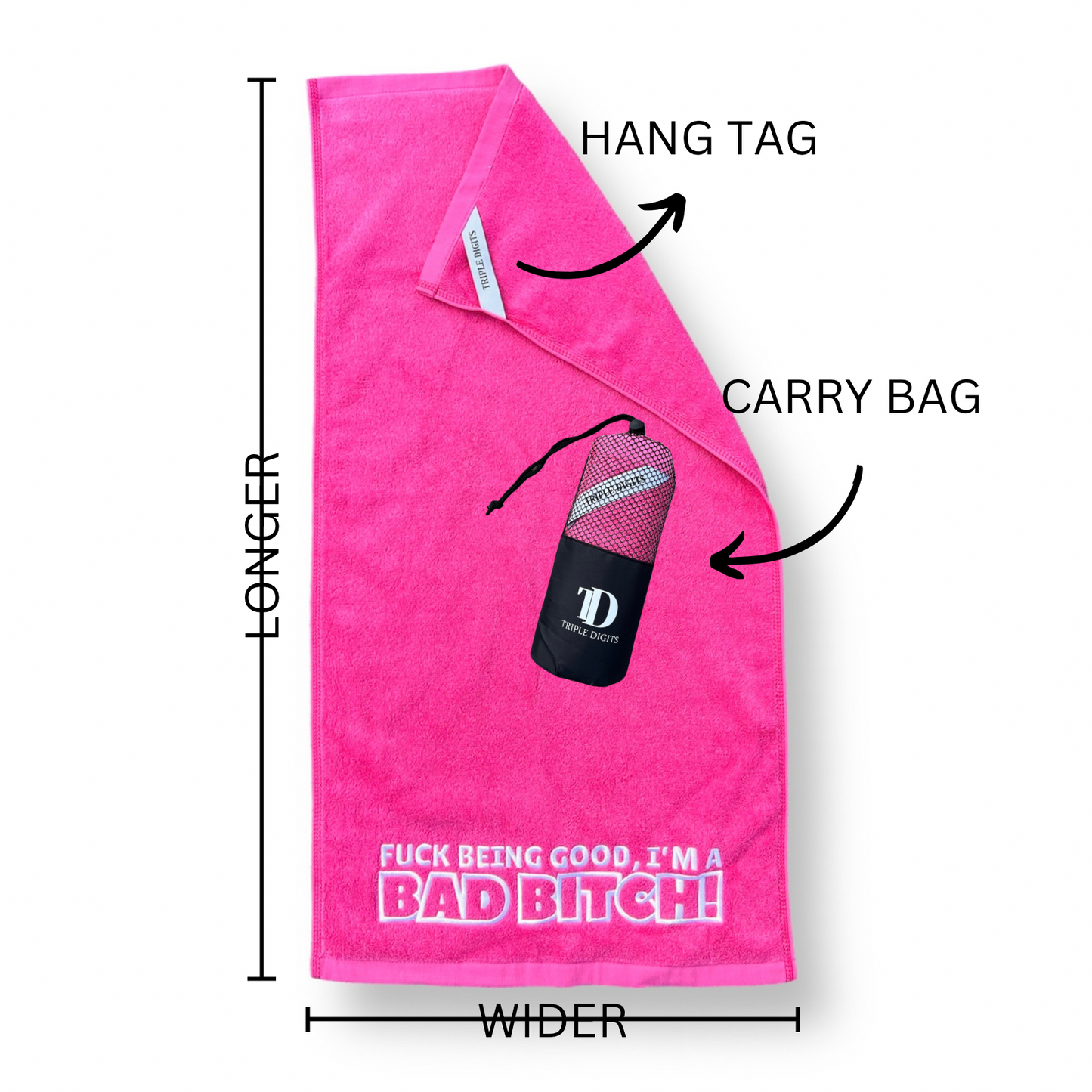 BAD BITCH SWEAT TOWEL + CARRY BAG